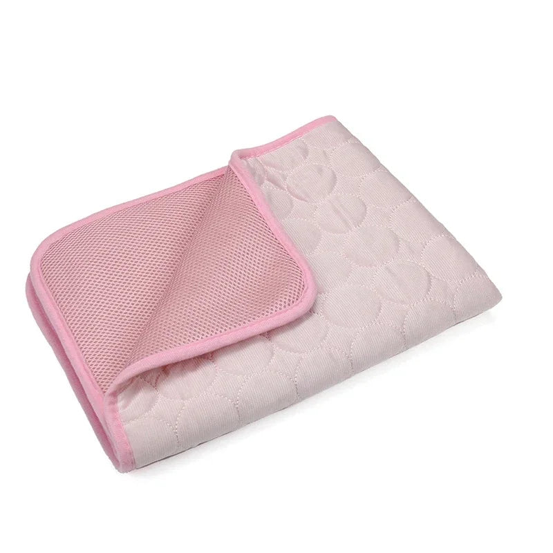 Sommer Kühlmatte für Haustiere - Atmungsaktive Waschbare Selbstkühlende Liegematte für Hunde, Katzen und Sofa Kaufschwan® Rosa XS-40X30cm