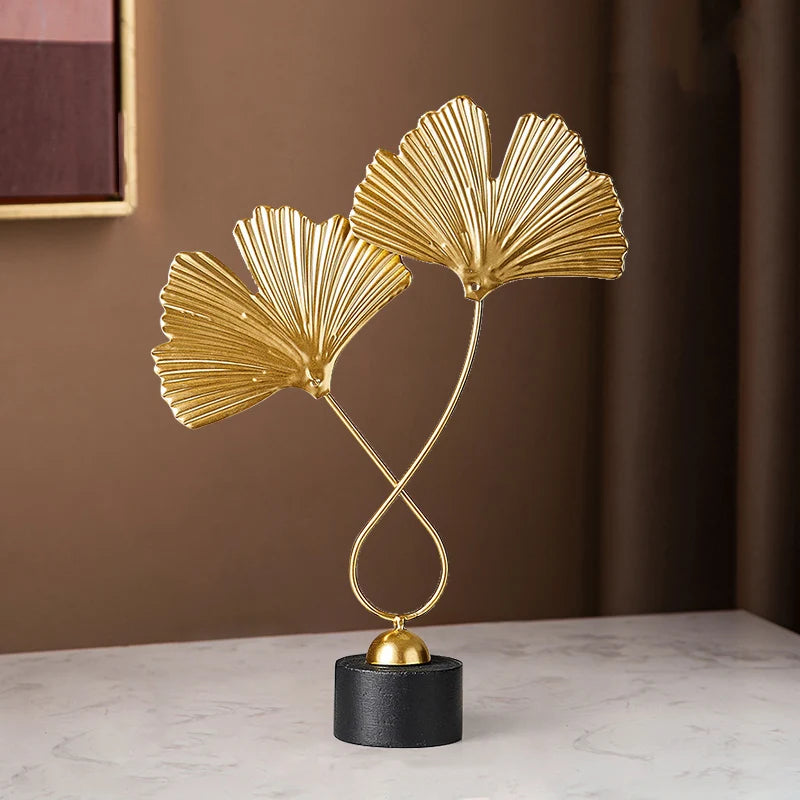 Kreative Ginkgo-Blatt Statue – Schmiedeeiserne Desktop Kunstskulptur als Dekoration und Einzugsgeschenk Kaufschwan®