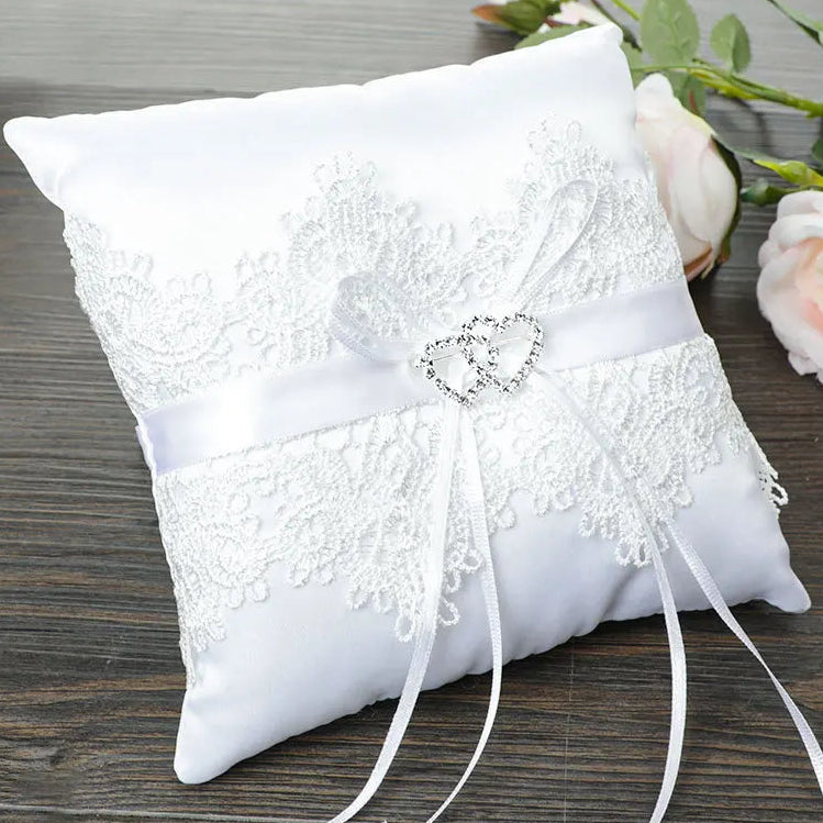 Doppel Herz Ringkissen Hochzeit – Schleifen Ringhalter für Braut Kaufschwan®