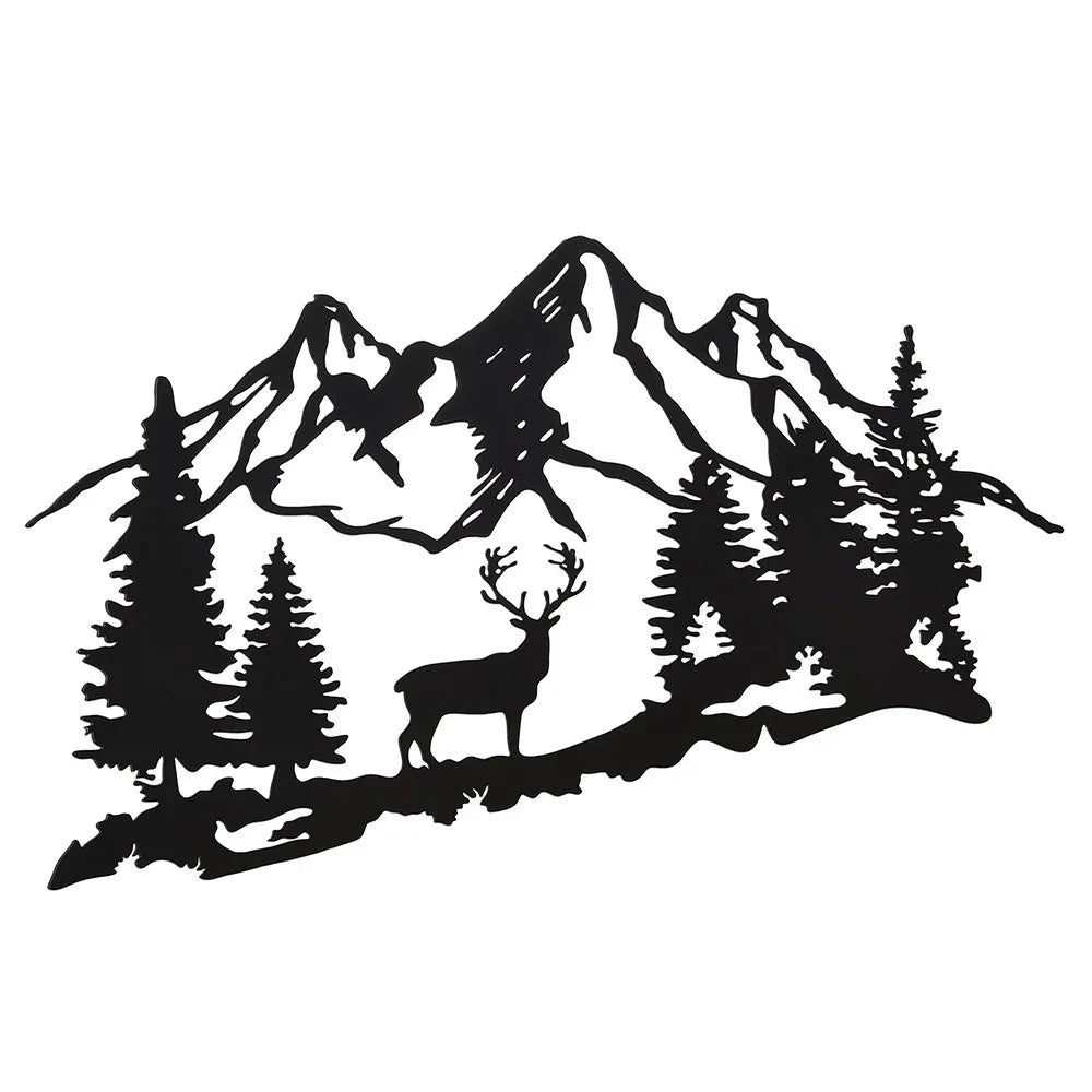 Metall Hirsch Wandbild – Rustikale Wald Berg Hütten Dekoration Kaufschwan®