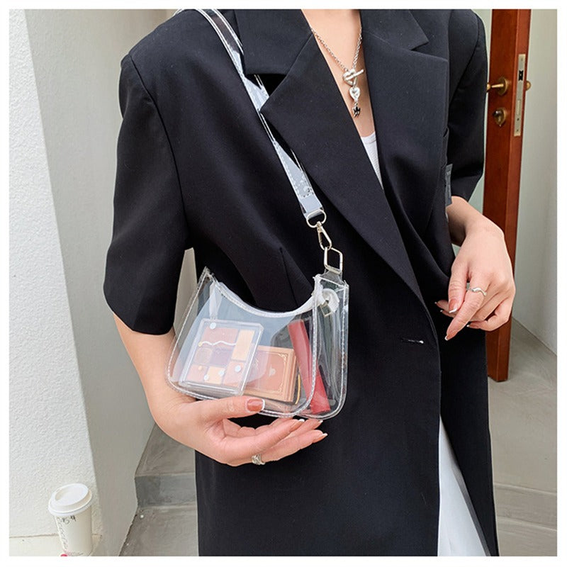 Transparente Jelly Umhängetasche – Kleine Zipper Tasche & Modische Handtasche für Damen Kaufschwan®