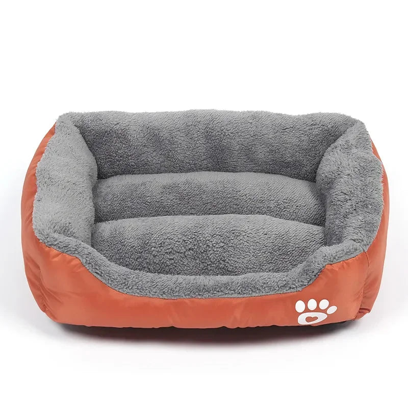 Weiches Warmes Haustierbett – Sofa Bett mit Wasserdichtem Boden für Hunde & Katzen Kaufschwan® Orange S(43x32cm)