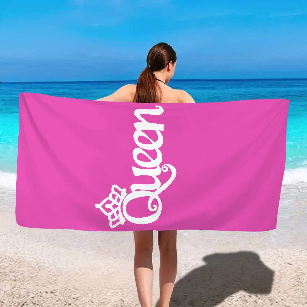 King & Queen Strandtücher – Schnell Trocknende Ultrafeine Mikrofaser Handtücher | Saugfähige Stranddecken für Schwimmen & Reisen Kaufschwan®