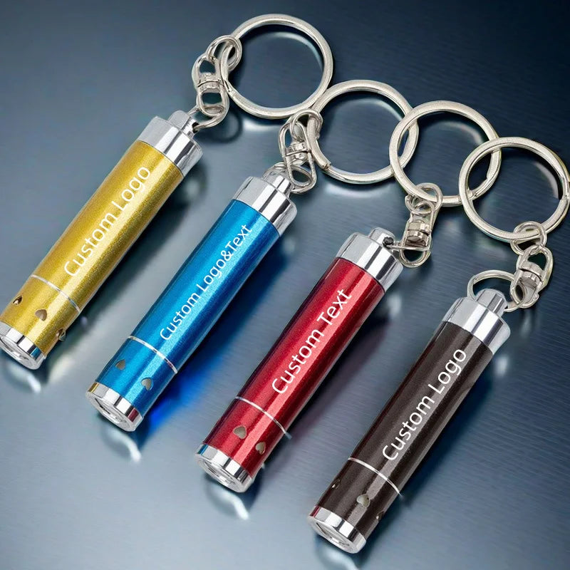 30 Stück Personalisierte LED-Schlüsselanhänger Taschenlampen – Mit Firmenlogo | Superhelle Mini-Leuchte für Werbung & Events Kaufschwan®