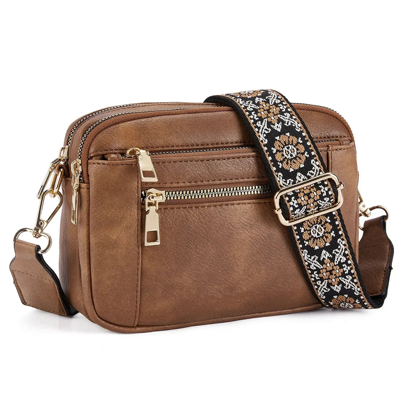 Multifunktionale Color Block Crossbody Tasche – Damen PU Leder Schultertasche & Geldbörse mit Verstellbarem Riemen Kaufschwan®