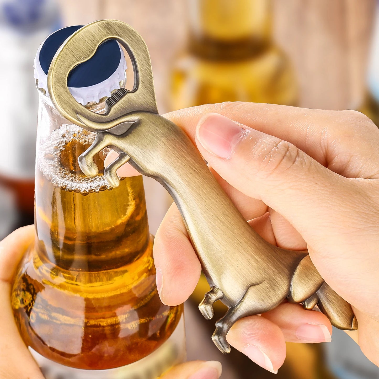 Dackel Flaschenöffner – Metall Hunde Design Geschenk für Männer Kaufschwan®
