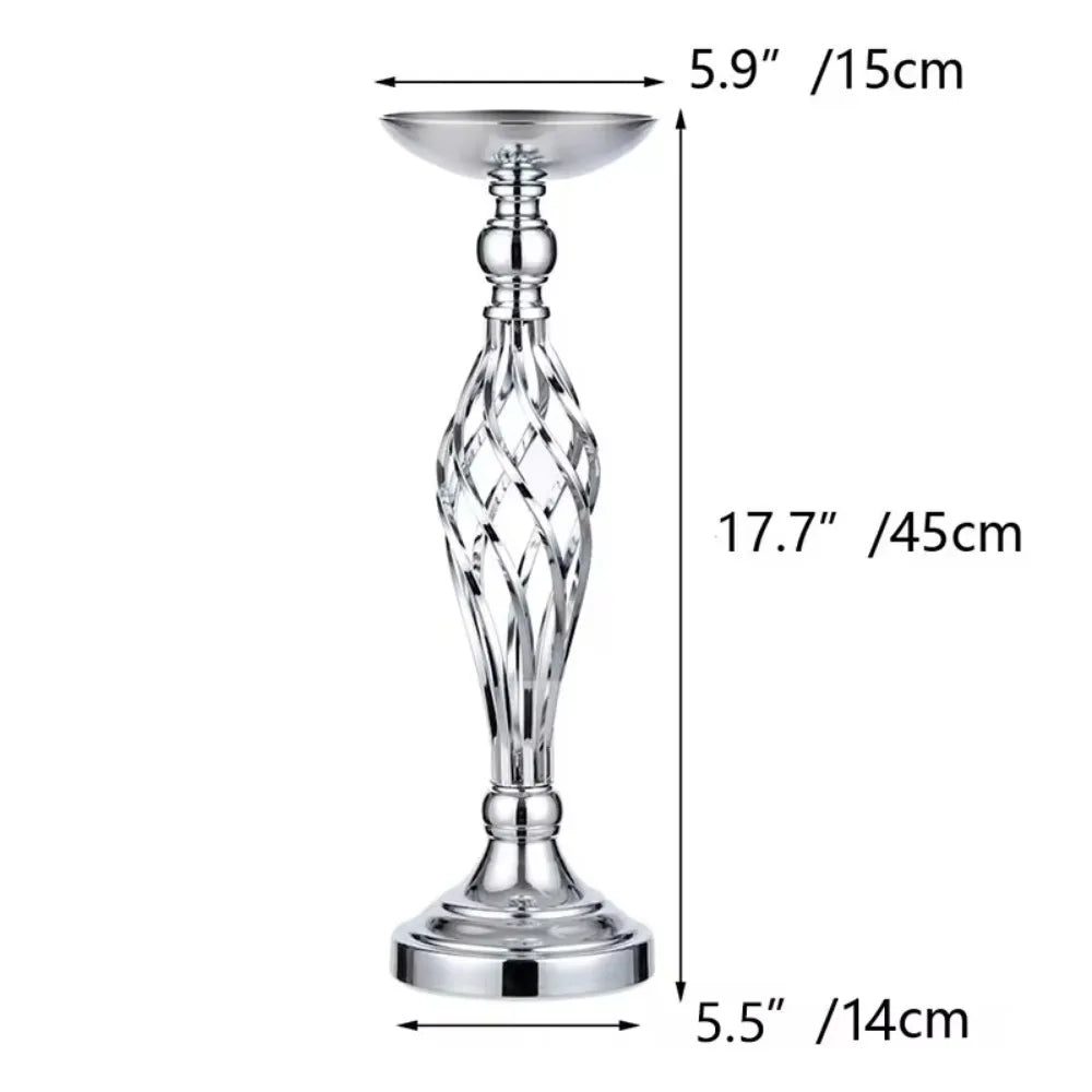 Goldfarbener Eisen Kerzenhalter – Gedrehter Tisch Kerzenständer im Vasenstil für Zuhause, Hochzeit & Blumendekoration Kaufschwan®
