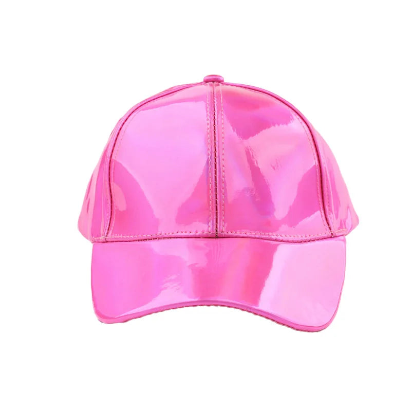 Unisex PU Rainbow Farbwechsel Baseballkappe | Fashion Erwachsenen Laser Hip Hop Baseballcap | Outdoor Freizeit Snapback Glänzende Party Kappe Kaufschwan®