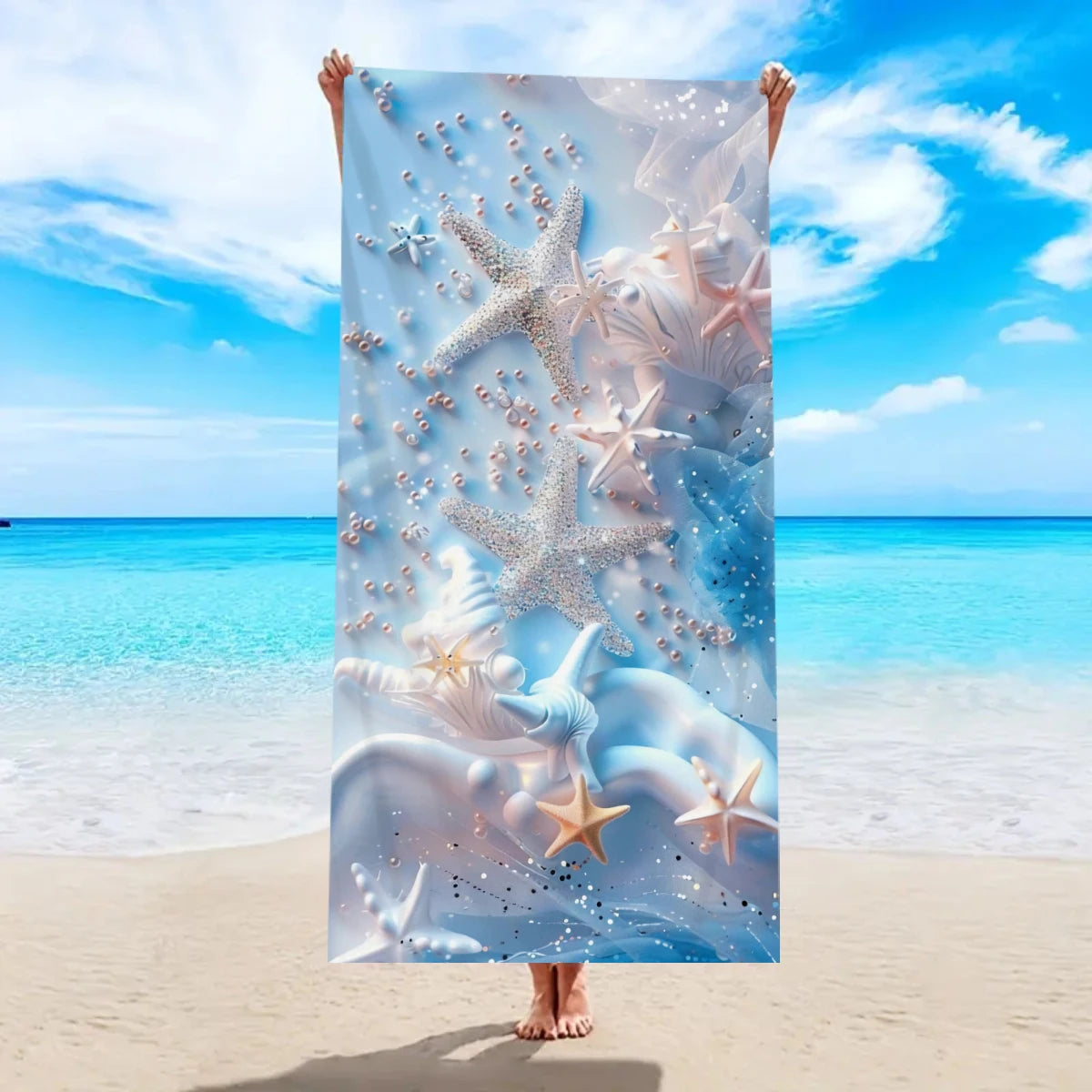 Strandtuch mit Ozean-Motiv – Schnell Trocknendes Mikrofaser Handtuch | Multifunktionales Handtuch für Sport, Schwimmen & Fitness Kaufschwan® Design 3 150x75cm