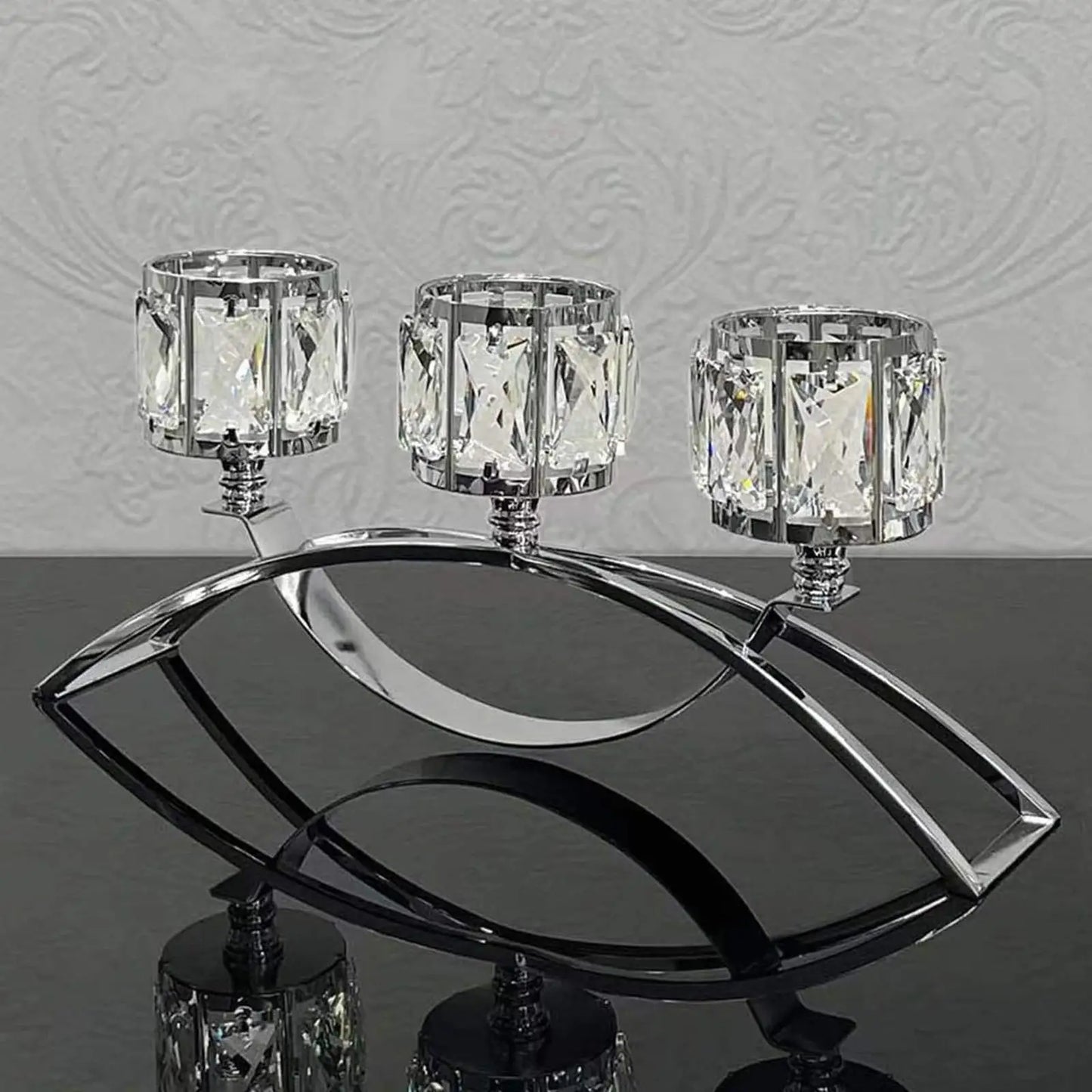 Teelicht Kerzenhalter – Eleganter 3-armiger Glas-Schalen Kandelaber für Club, Hochzeit, Event & Wohndekoration Kaufschwan®