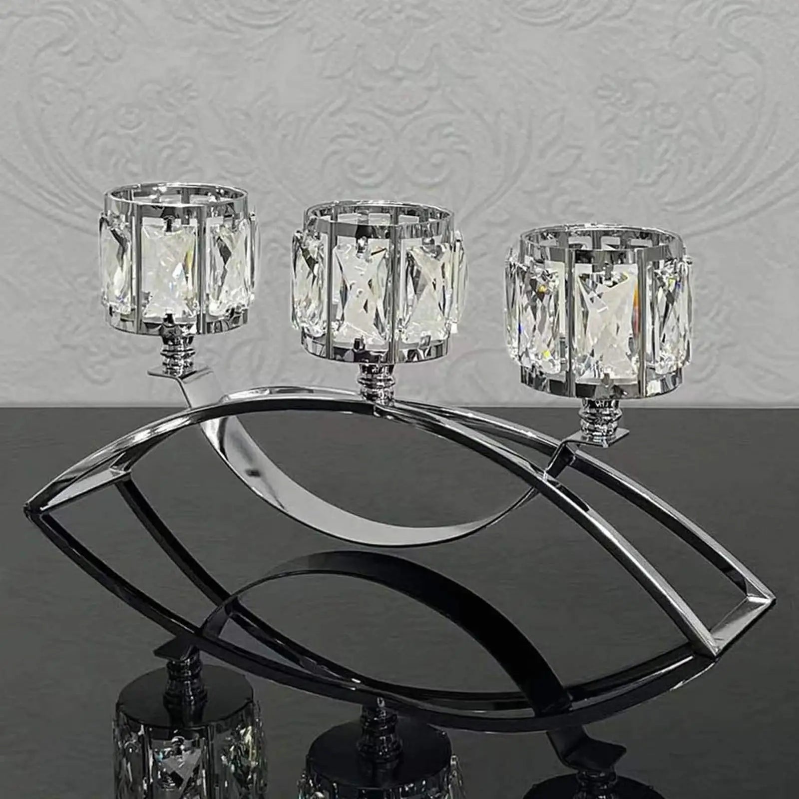 Teelicht Kerzenhalter – Eleganter 3-armiger Glas-Schalen Kandelaber für Club, Hochzeit, Event & Wohndekoration Kaufschwan®