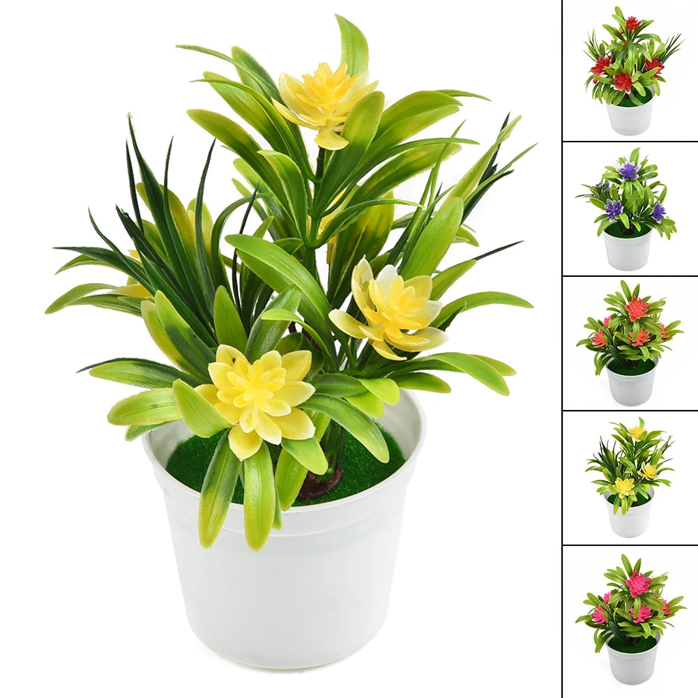 Künstliche Blumen im Blumentopf – Realistische Kunststoff-Bonsais für Zuhause, Büro & Hochzeit | Dekorative Kunstblumen & Geschenkidee Kaufschwan®