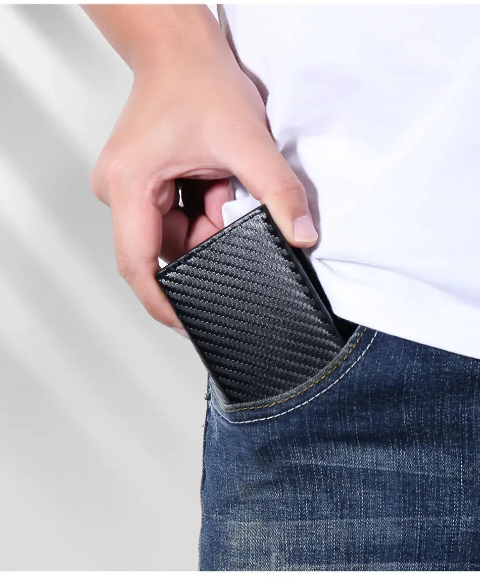 RFID Kartenhalter Herren Metall Slim – Anti-Diebstahl Wallet mit Magnetverschluss & Münzfach Kaufschwan®