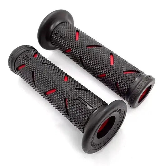 2 Stück 7/8" (22mm) Universal Motorrad Lenkergriffe – CNC Aluminium + Gummi Griffe für Motorbike, Scooter & E-Bike (Rot/Blau/Gold) Kaufschwan®