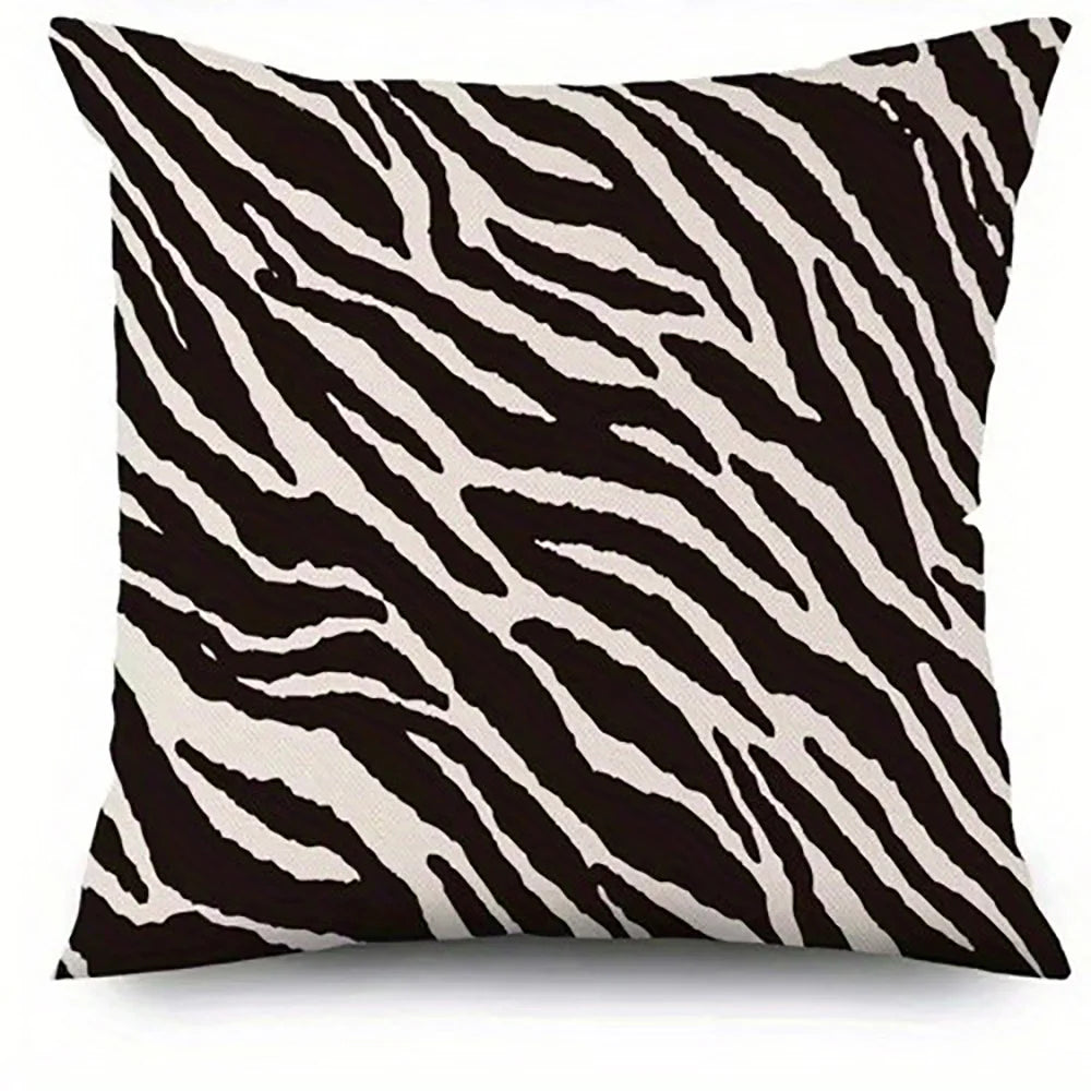 Schwarz-Weiß Zebra Muster Kissenbezüge | Dekorativer Bezug für Sofa, Auto & Schlafzimmer Kaufschwan® 60x60cm Design 1