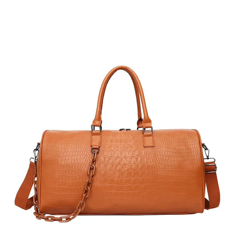 Damen Reisetasche/Handtasche – Große Wasserdichte PU Schultertasche für Business | Candy Color Gym Crossbody Pendler Tasche Kaufschwan® Braun
