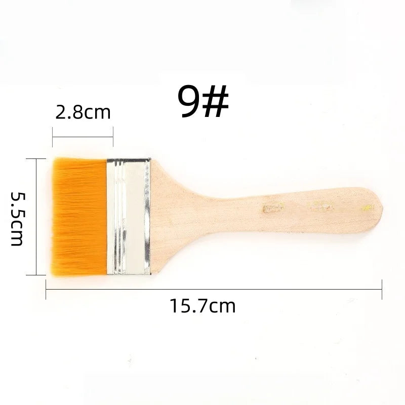 Nylon Pinsel Set – Holzgriff Flachpinsel für Öl- und Acrylmalerei Kaufschwan® Pinsel 9 10 Stück