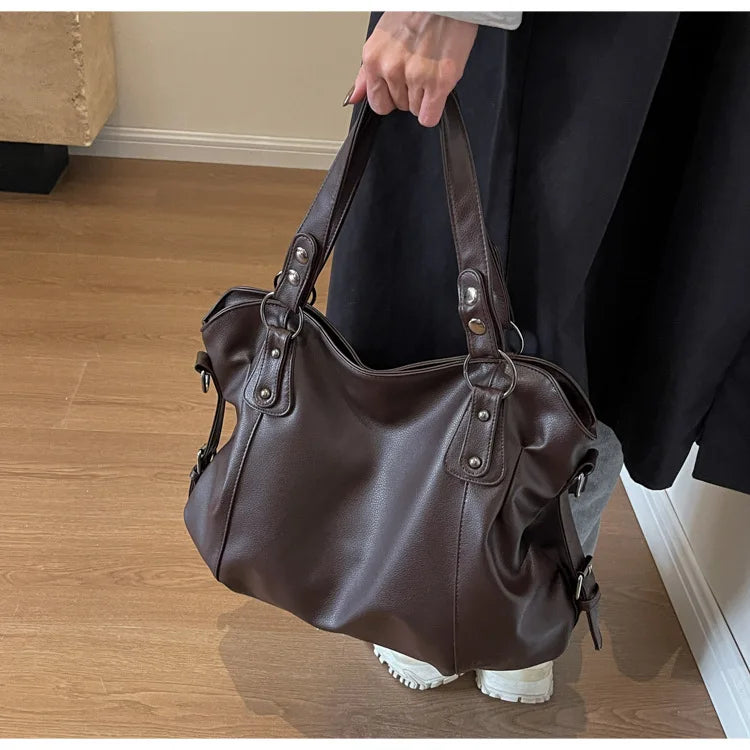 Damen Schultertasche – Hochwertige Kunstleder Handtasche mit Kontrastfarben | Weiches Innenfach & Reißverschluss Kaufschwan®