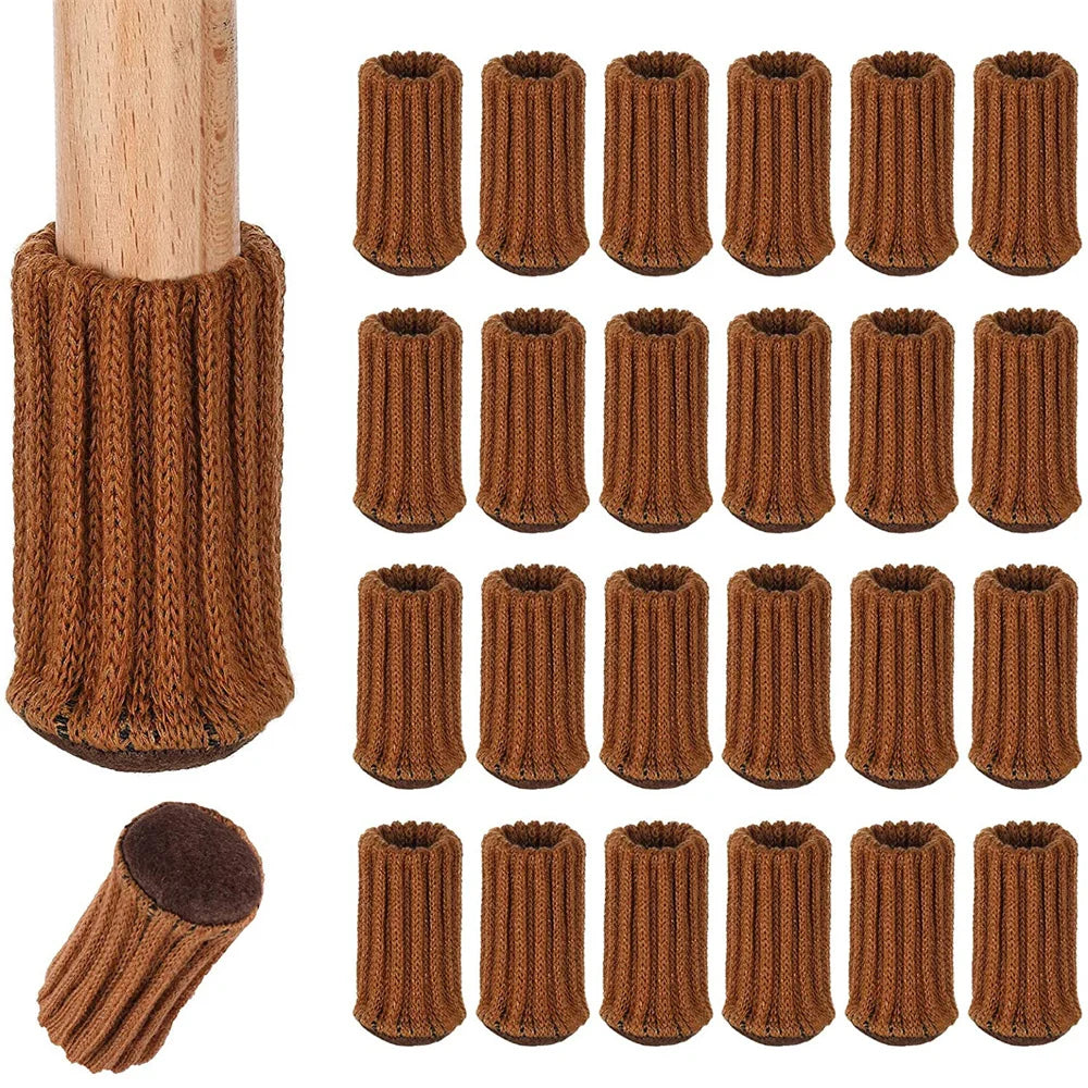 4/8/24 Stück Gestrickte Möbelbein Socken – Stuhlbein Bodenschutz & Möbelkappen | Kratzschutz Stuhlbeinüberzüge für Kommoden & Möbel Kaufschwan® Braun-24 Stück
