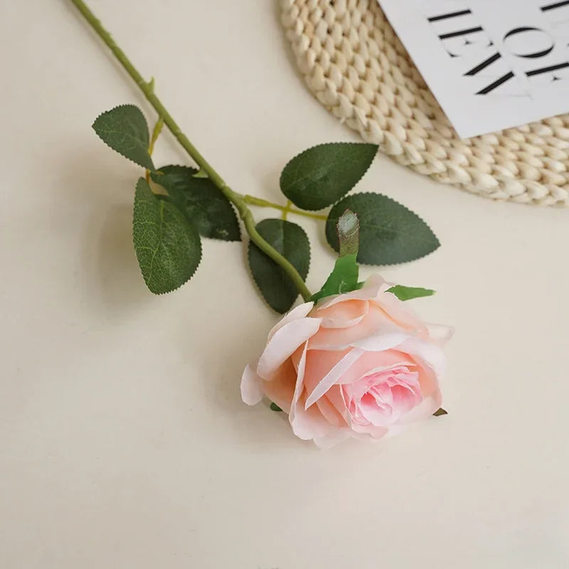 8CM Künstliche Rosen – Plastik Juana Blumenstrauß für Valentinstag, Hochzeit, Wohnzimmer & Esstisch Dekoration Kaufschwan® Hellrosa