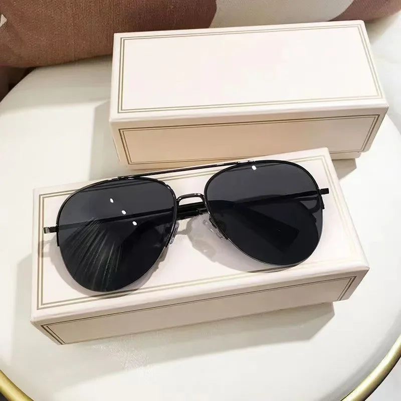 Modische Piloten-Sonnenbrille mit Verlaufsgläsern – Große Sonnenbrille mit UV400-Schutz und entspiegelten Gläsern für Herren Kaufschwan®