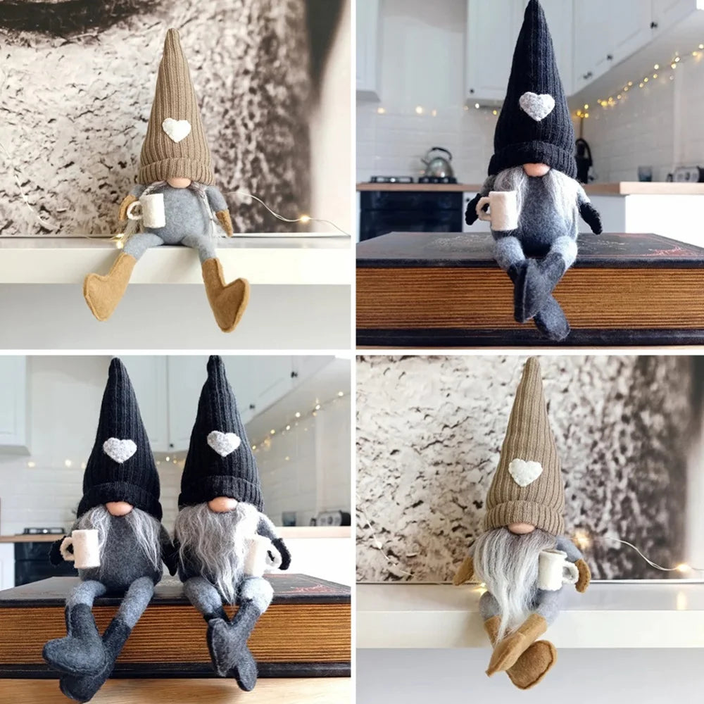 Wichtel Puppen – Gestrickte Plüsch-Dekoration | Für Weihnachten, Küche & Kaffeebar Kaufschwan®