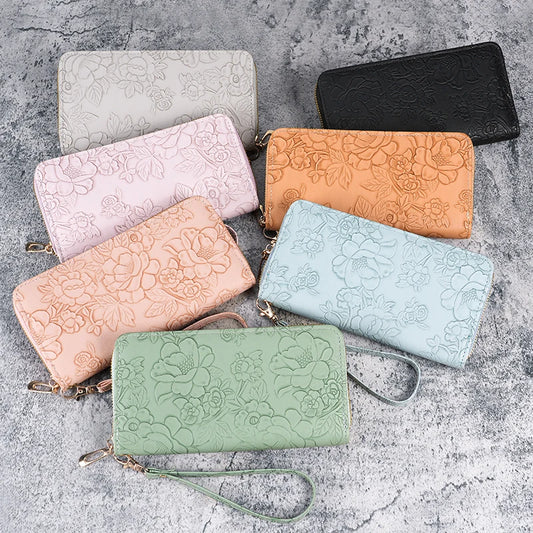 Damen Langbörse – Koreanischer Stil | Multifunktionale Handtasche mit Reißverschluss, Handyfach & Münzfach Kaufschwan®