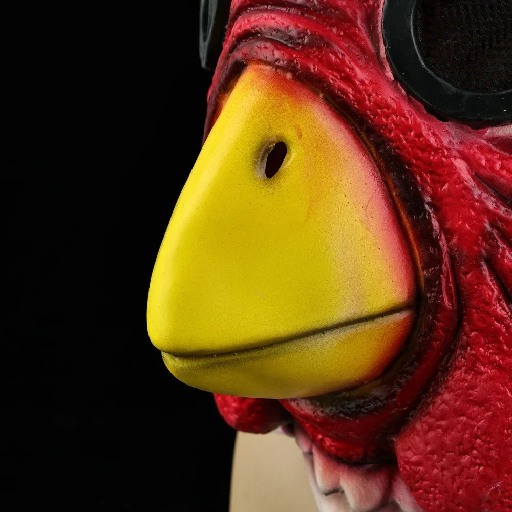 Cosplay Latex Miami Hahn Maske – Lustige Hühnerkopf Tiermaske für Halloween, Maskerade & Erwachsene Kostümpartys Kaufschwan®