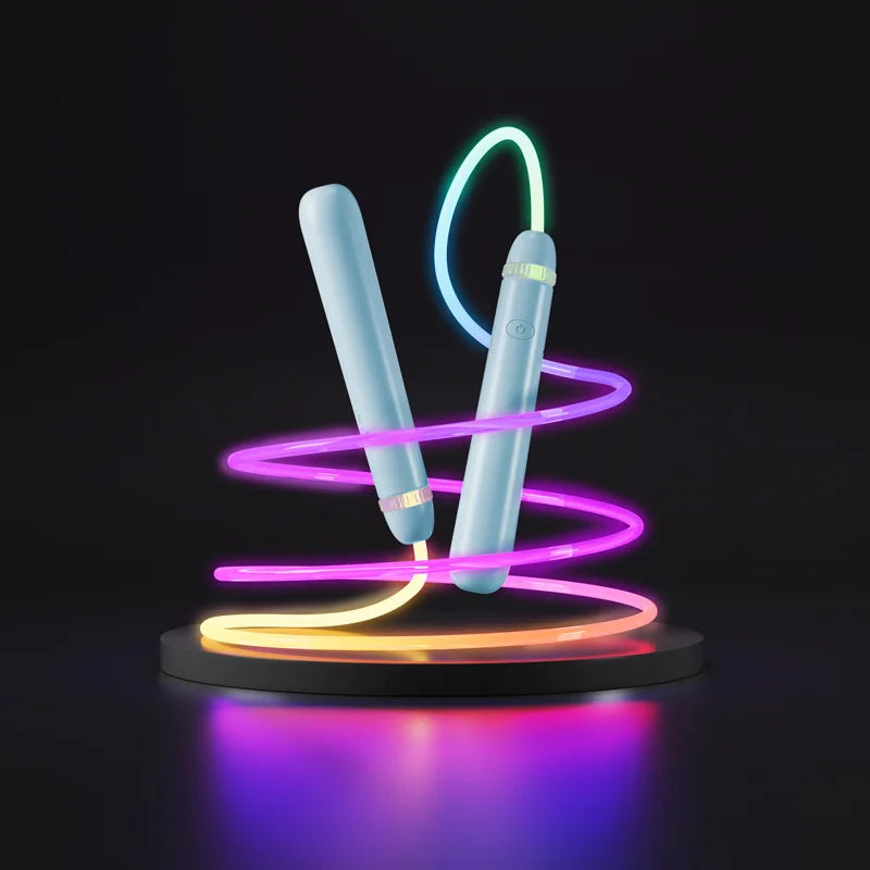 2,8M Leuchtendes Kinder Springseil – USB Wiederaufladbares LED Springseil | Fitness Trainingsseil für Kinder & Erwachsene Kaufschwan® Blau