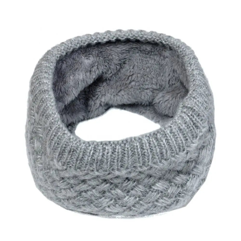 Bequemer Weicher Halswärmer – Dickes Thermo Schlauchtuch für Herbst & Winter | Gestrickter Wärmeschal Neckerchief Kaufschwan® Grau