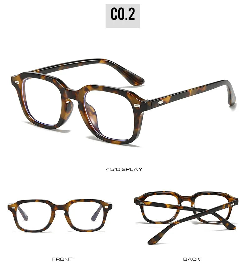 Quadratische Anti-Blau-Licht Brille – Unisex Transparentes Gestell für Damen & Herren | Modische Computerbrille mit Nieten-Design Kaufschwan®