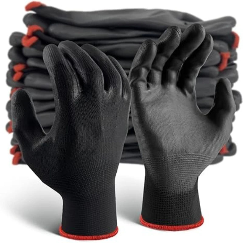 PU Beschichtete Anti Rutsch Arbeitshandschuhe Nylon Strapazierfähig für Garten Mechanik Auto Reparatur 6/12/18 Stück/Set Kaufschwan®