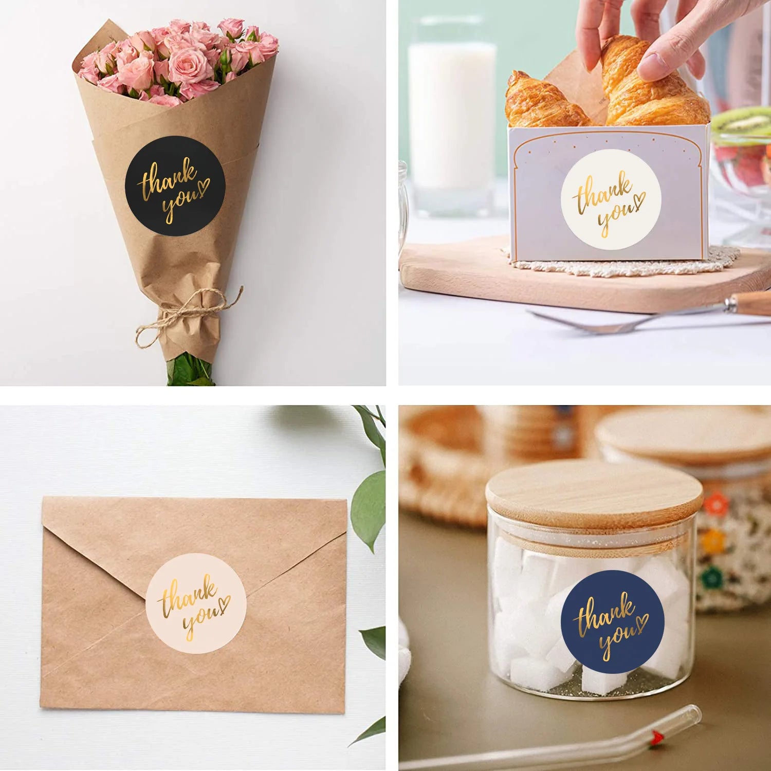 50–500 Stück 1-Zoll Blaue „Thank You“-Aufkleber – Runde Etiketten zum Versiegeln von Umschlägen | Für Hochzeit, Geschenke & Handgemachtes Kaufschwan®
