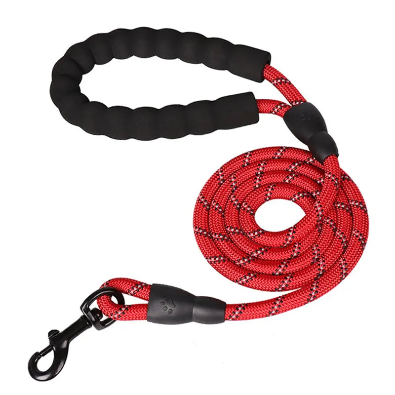 Reflektierende Hundeleine Stark 150/200/300cm Verstellbar Robuste Führleine für Kleine Große Hunde Kaufschwan® Rot 1.0cm 120cm