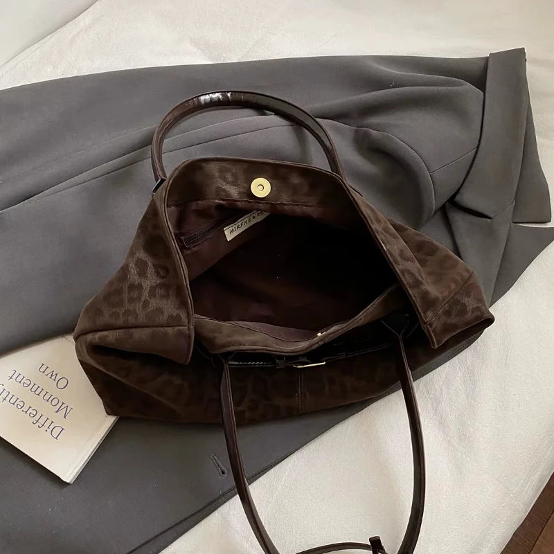 Leopard PU Leder Schultertasche für Damen – Luxus Designer Trend Tote | Handtasche mit Kurzem Griff & Damen Geldbörse Kaufschwan®