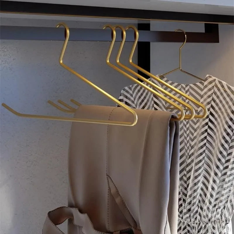 Goldene Aluminium Hosenbügel – Platzsparender L Förmiger Organizer für Kleiderschränke Kaufschwan®