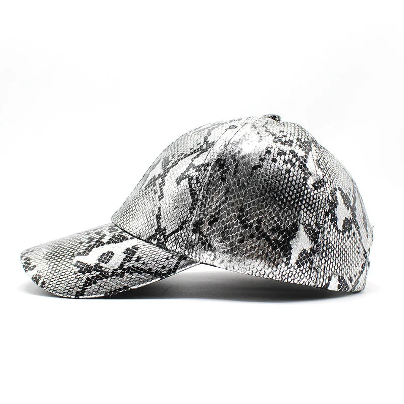 Snake Print PU Leder Baseballkappe | Verstellbarer Hip-Hop Street Dance Baseballcap | Leicht & Sonnenschutz für Outdoor-Aktivitäten Kaufschwan®