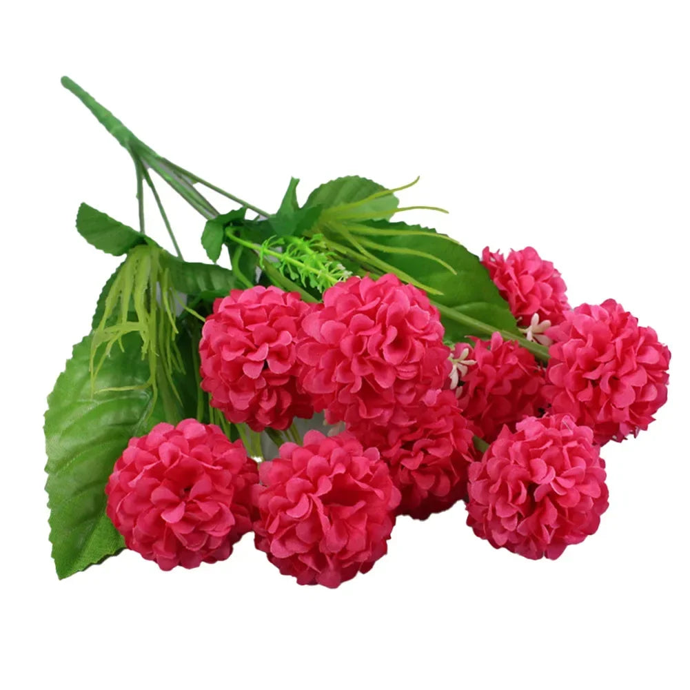 Mehrfarbige Künstliche Seidenhortensien – Kleiner Blumenstrauß für Hochzeit, Weihnachten, Party & DIY Wohnungsdekoration Kaufschwan® Dunkelpink