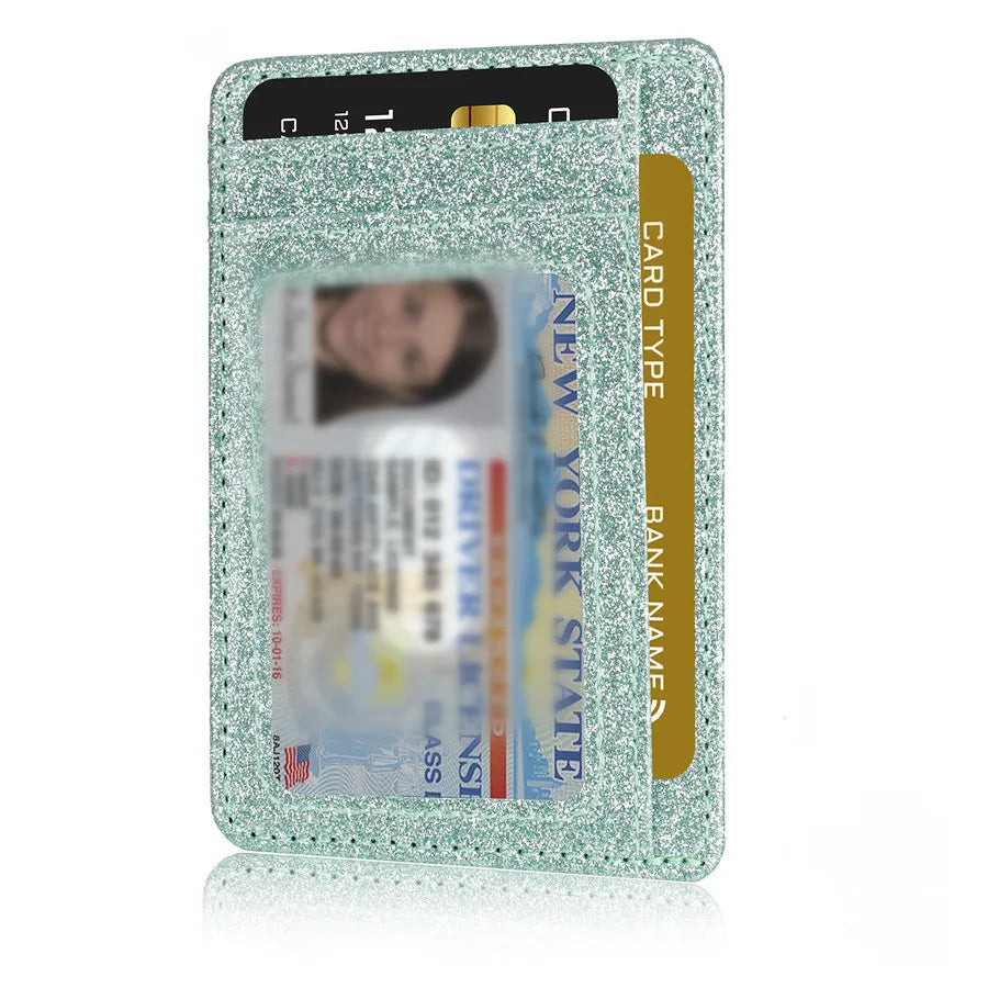 Glänzende Schlanke Minimalistische Geldbörse – RFID Schutz ID Kartenhalter Fronttaschen Kreditkartenetui für Frauen & Mädchen Kaufschwan®