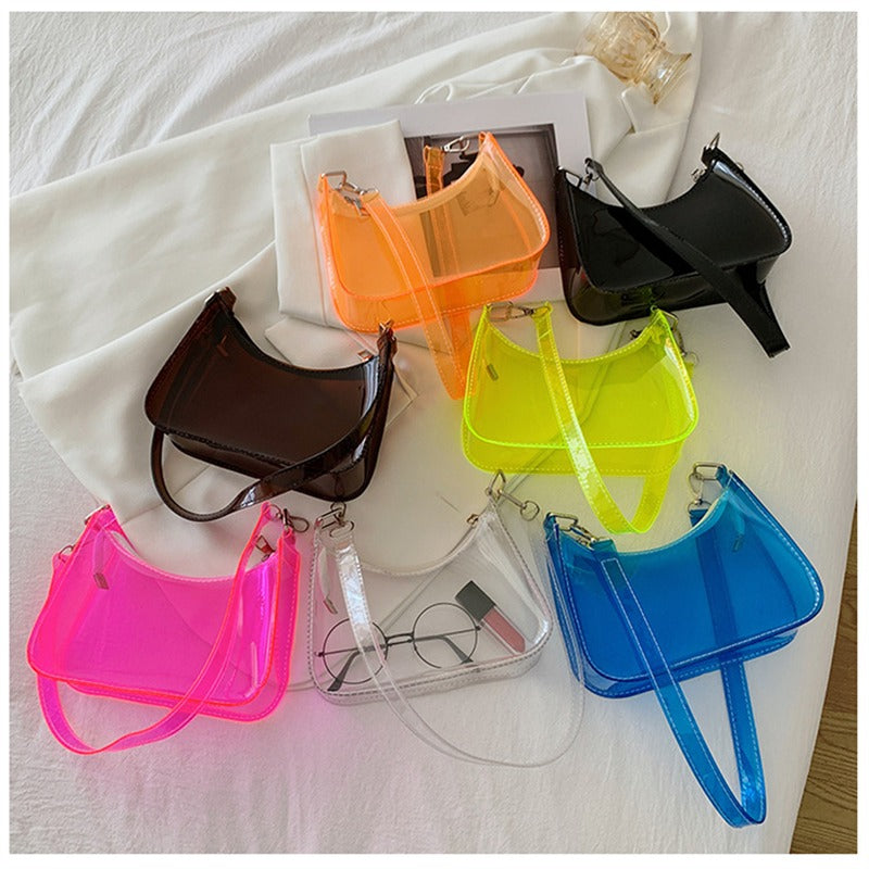 Transparente Jelly Umhängetasche – Kleine Zipper Tasche & Modische Handtasche für Damen Kaufschwan®