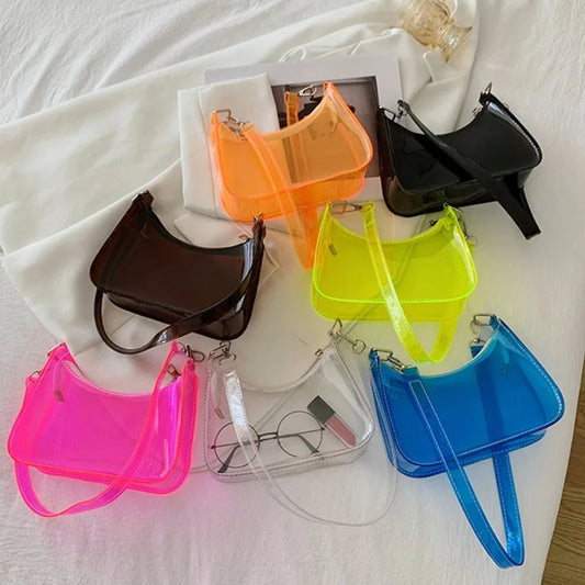 Transparente Jelly Umhängetasche – Kleine Zipper Tasche & Modische Handtasche für Damen Kaufschwan®