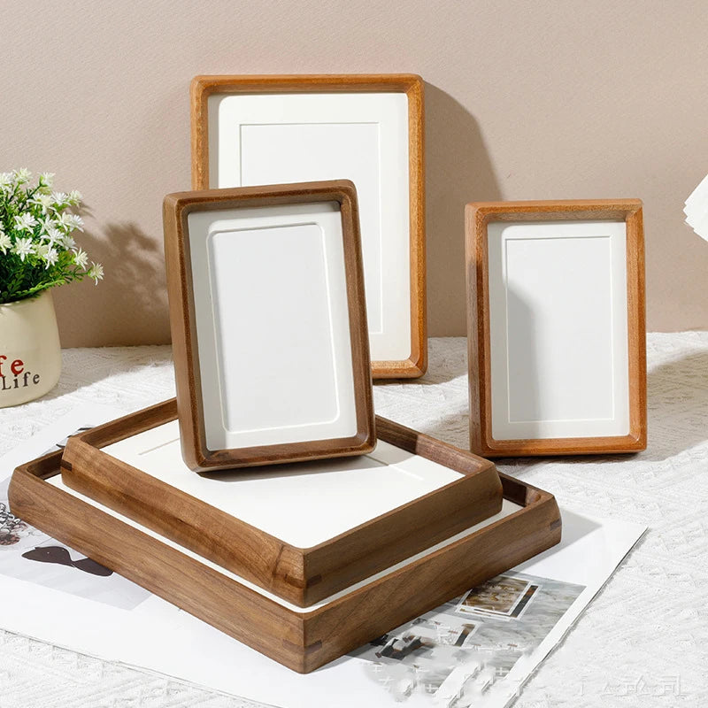 Massivholz Bilderrahmen aus Schwarznuss – Zapfenverbindung Eleganter Fotoaufsteller Kaufschwan®