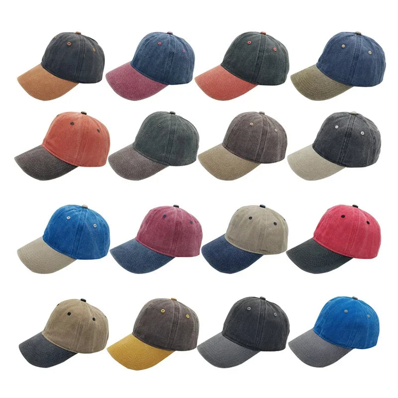Vintage Washed Baseballkappe | Herren & Damen Farblich Abgestimmte Baseballcap | Lässige Snapback Hip Hop Baseballcap für Frühling & Sommer Kaufschwan®