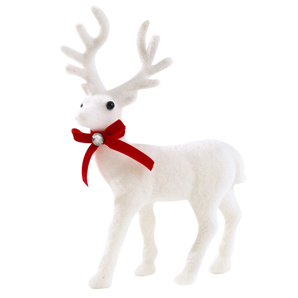 Weihnachtsdeko Elch Figur 16/21/26 cm – Deko Rentier aus Kunstharz für Tisch, Fensterbank & Weihnachtsbaum | Winter & Weihnachtsdeko Set Kaufschwan® 26CM
