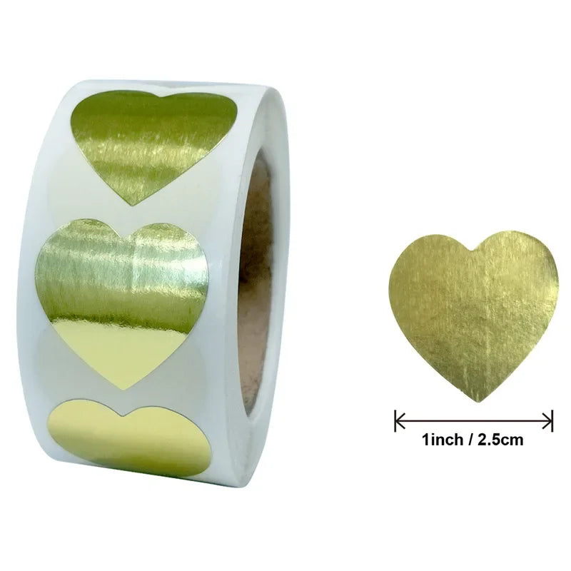 Herzförmige Aufkleber – Niedliche Etiketten für Kinder, Scrapbooking, Geburtstage, Hochzeiten, Spielzeug & Geschenkdekoration Kaufschwan® Gold