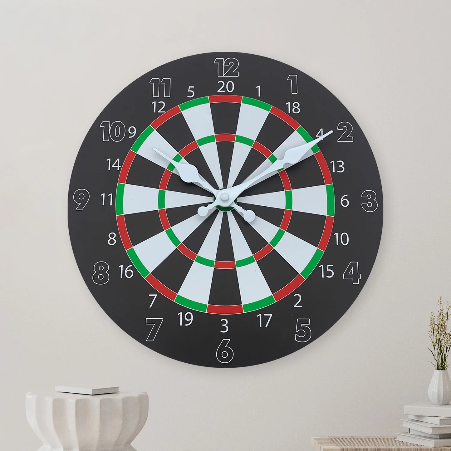 Dartboard Holz Wanduhr – Leise Quarz Deko Uhr Kaufschwan®
