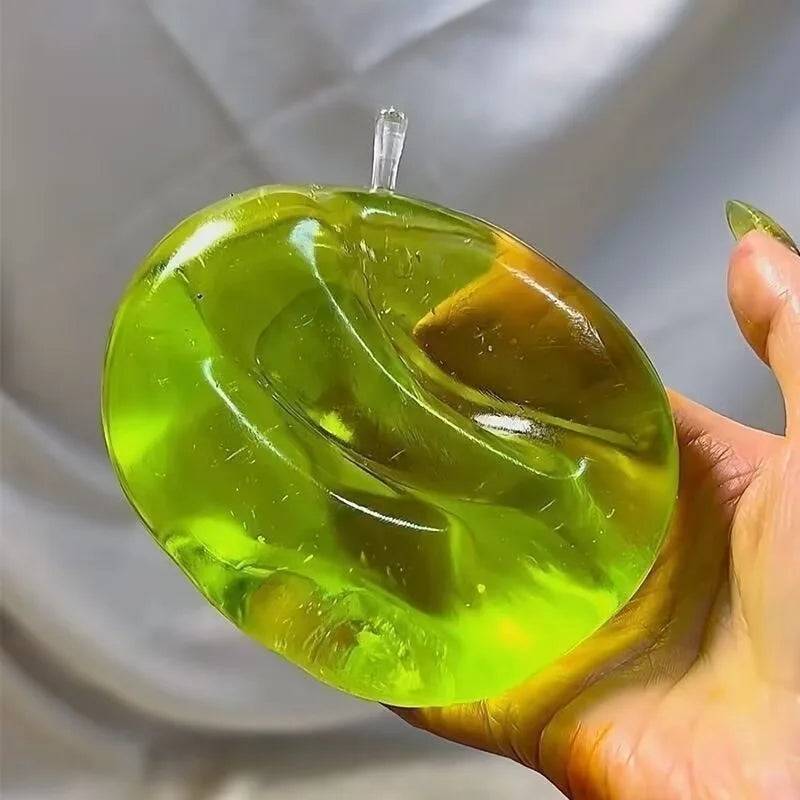 Grüner Apfel-Squishy – Weiches Transparentes Slow-Rising Sensorik- & Fidget-Knautschspielzeug für Entspannung, Stressabbau & Schreibtisch