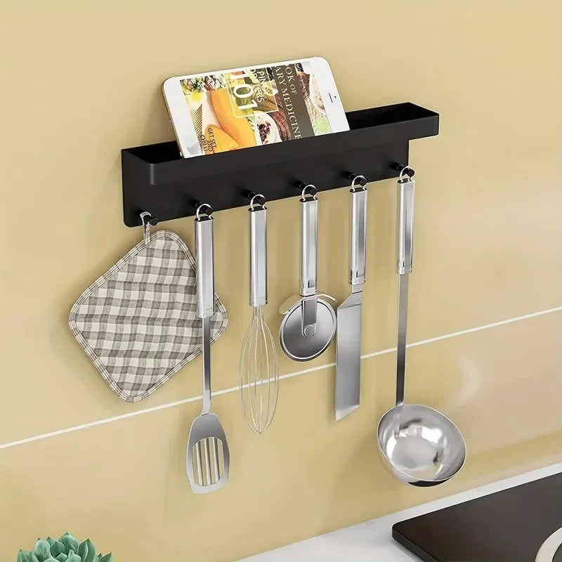 Wand Schlüsselhalter & Postablage – Wandregal mit 6 Haken | Multifunktionaler Organizer für Küche, Bad & Eingangsbereich Kaufschwan®