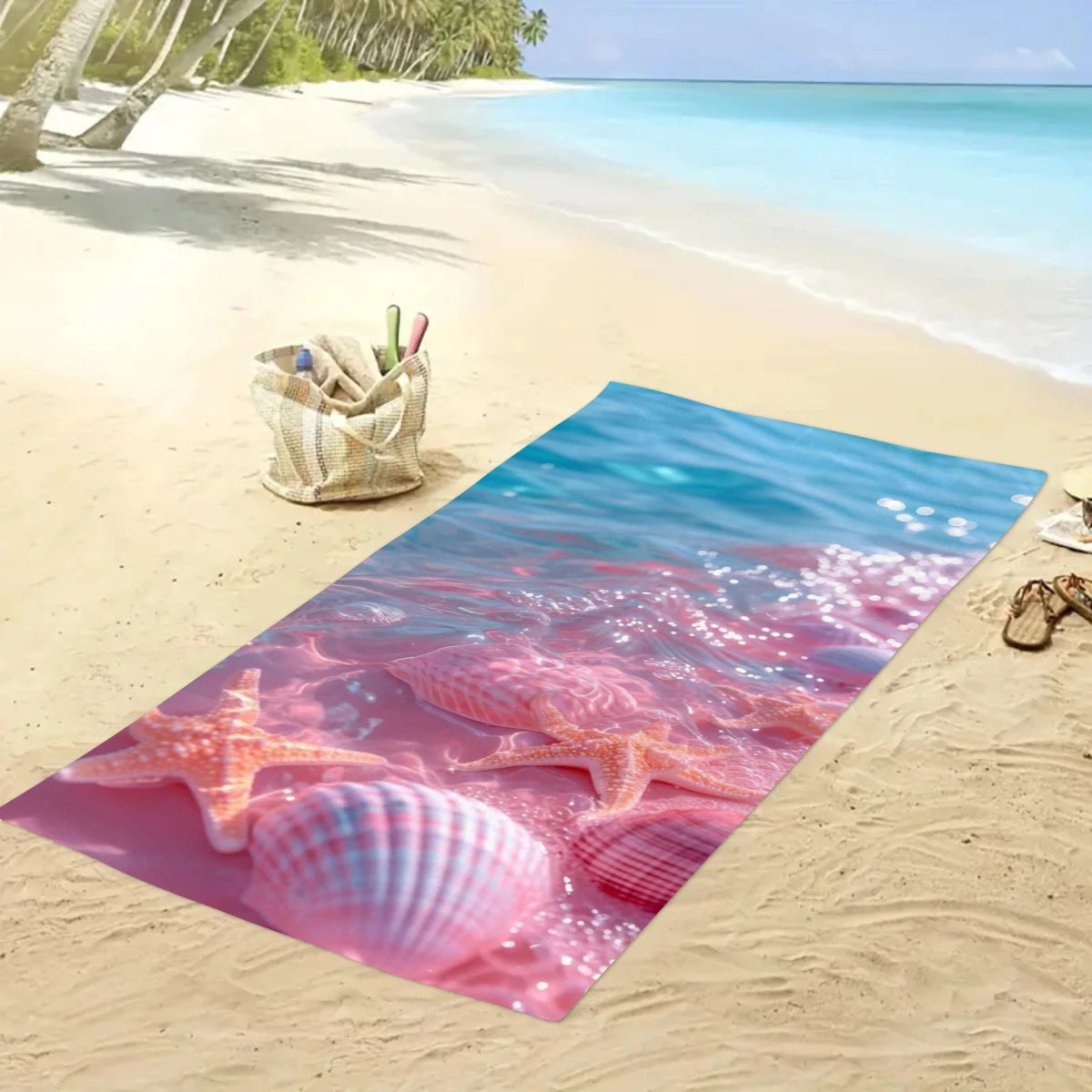 Strandtuch mit Ozean-Motiv – Schnell Trocknendes Mikrofaser Handtuch | Multifunktionales Handtuch für Sport, Schwimmen & Fitness Kaufschwan®