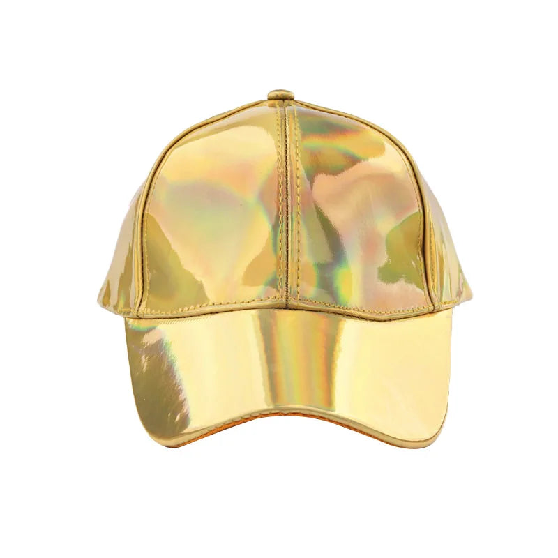 Unisex PU Rainbow Farbwechsel Baseballkappe | Fashion Erwachsenen Laser Hip Hop Baseballcap | Outdoor Freizeit Snapback Glänzende Party Kappe Kaufschwan®